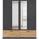 Шкаф распашной Бари - 6 Черный / Дуб Бунратти