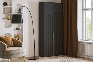 Шкаф распашной Рослин - 2 с антресолью Черный