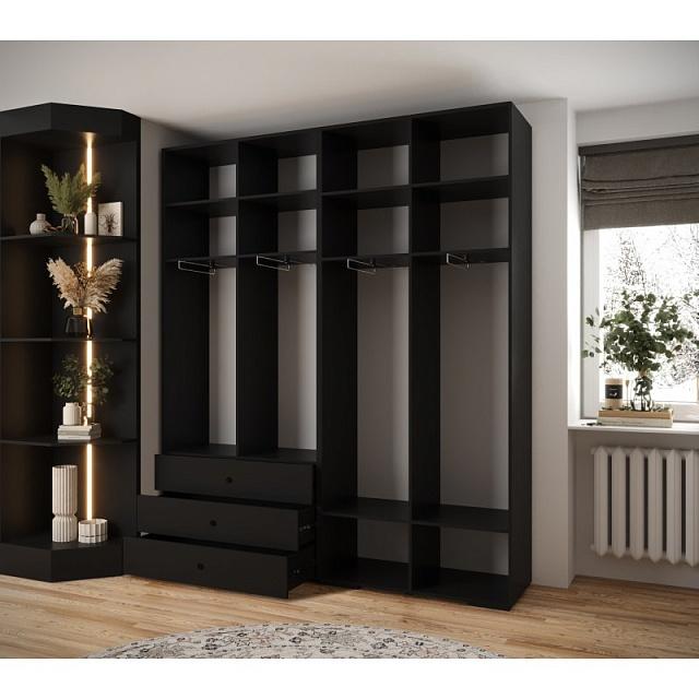 Шкаф распашной Мори - 8 Черный