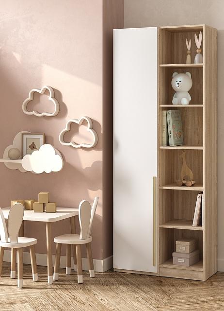 Шкаф распашной Хейсон - 27 Дуб Сонома / Белый