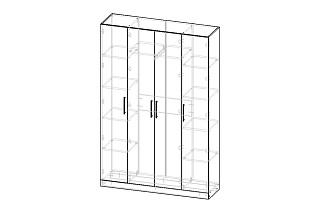 Шкаф распашной Дольче - 4 МДФ Кашемир