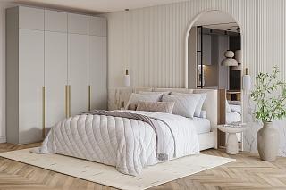 Шкаф распашной Лорена Хит - 4 с антресолью Кашемир