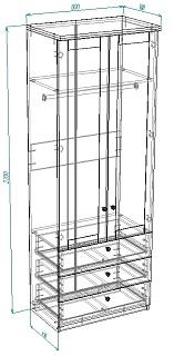 Шкаф распашной София РАХ - 11 МДФ Кашемир