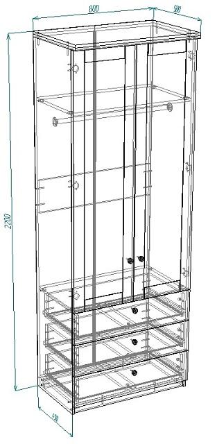 Шкаф распашной София РАХ - 11 МДФ Белый