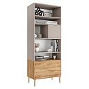 Стеллаж Скарлет - 3 Дуб Золотистый / Кашемир