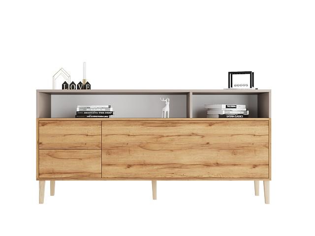 Тумба под ТВ Скарлет - 14 Дуб Золотистый / Кашемир