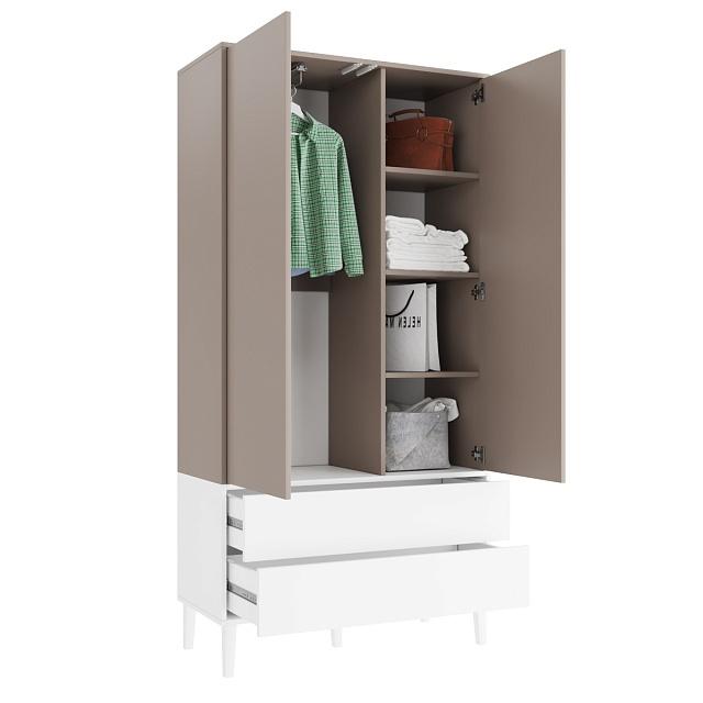 Шкаф распашной Скарлет - 12 Белый / Кашемир