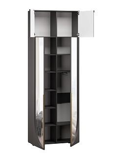 Шкаф распашной Брей - 1.2 с антресолью Черный