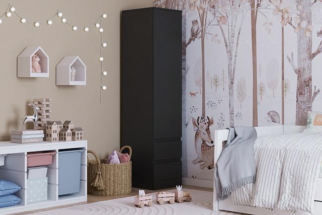 Шкаф распашной Мальм - 1 Черный