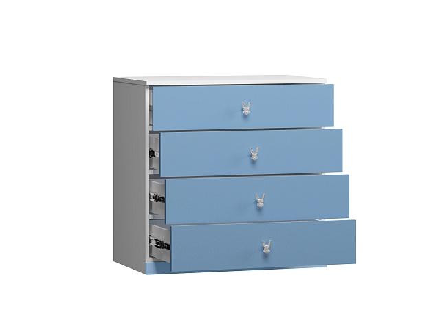 Комод Банни - 4 МДФ Пастельно-Синий