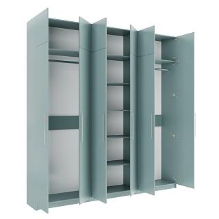 Шкаф распашной Калифорния - 6 с антресолью Сумеречный Голубой