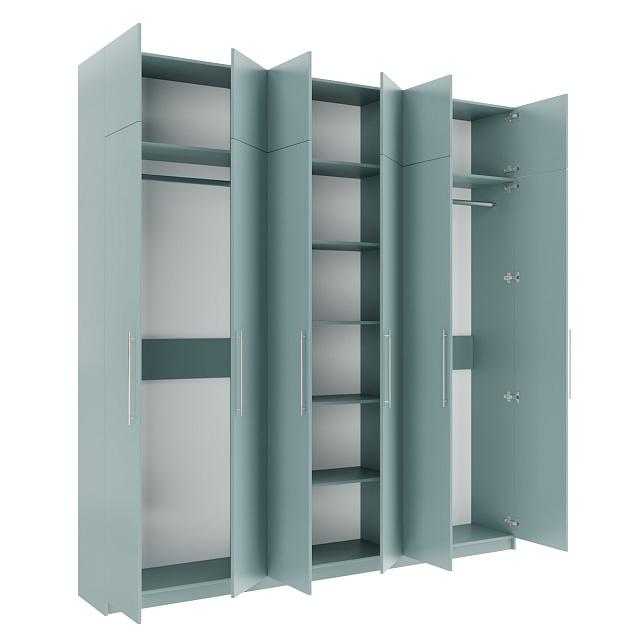 Шкаф распашной Калифорния - 6 с антресолью Сумеречный Голубой