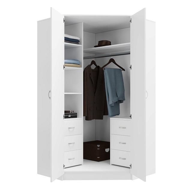 Шкаф угловой Алиса - 4 Белый