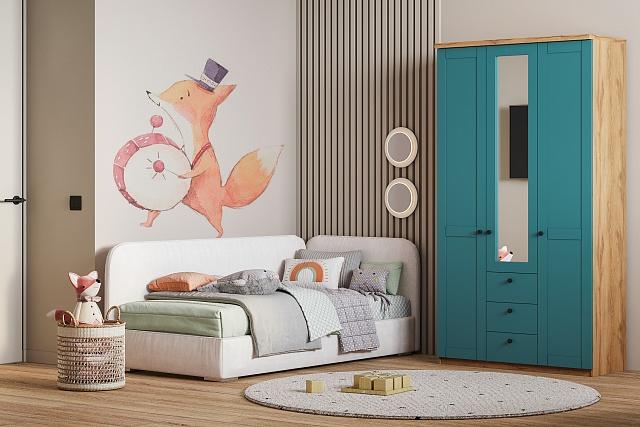 Шкаф распашной София РАХ - 15 МДФ Аквамарин