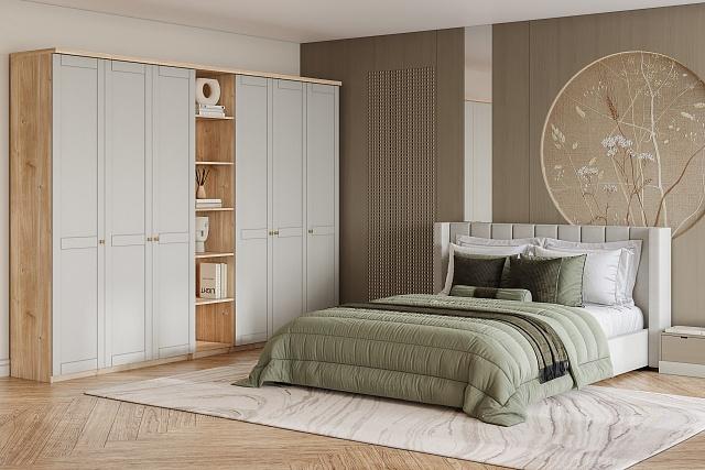 Шкаф распашной София РАХ - 24 МДФ Кастелло Медовый / Кашемир