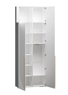 Шкаф распашной Брей - 1 с антресолью Белый