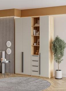 Шкаф распашной Хейсон - 20 Блэквуд Ячменный / Кашемир