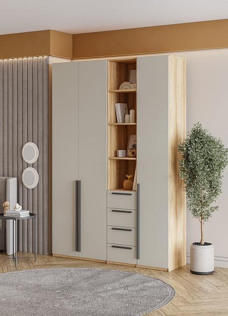 Шкаф распашной Хейсон - 20 Блэквуд Ячменный / Кашемир