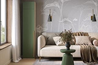 Шкаф распашной Микос - 1 МДФ с антресолью Шарли Green