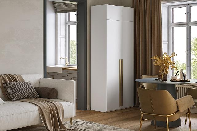 Шкаф распашной Лорена Хит - 2 с антресолью Белый