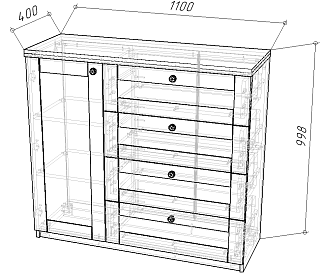 Комод София РАХ - 4 МДФ