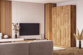 Шкаф распашной Эдинбург - 4 с антресолью Кастелло коньячный