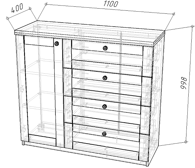 Комод София РАХ - 4 МДФ
