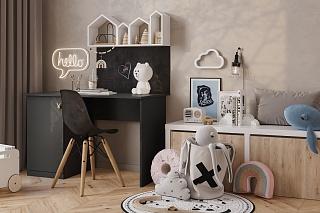 Письменный стол Банни - 3 МДФ Черный Агат