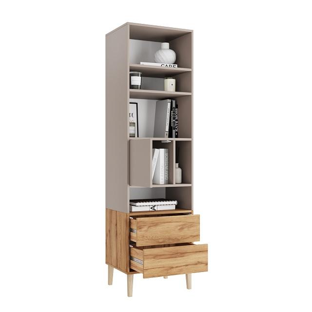 Стеллаж Скарлет - 2 Дуб Золотистый / Кашемир