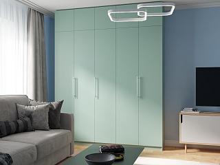 Шкаф распашной Калифорния - 5 с антресолью Пастельный Зеленый