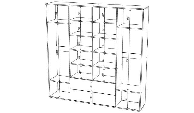 Шкаф распашной Марвин Йорк - 4 Роза