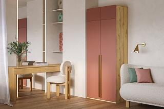 Шкаф распашной Микос - 2 МДФ с антресолью Шарли Терракота