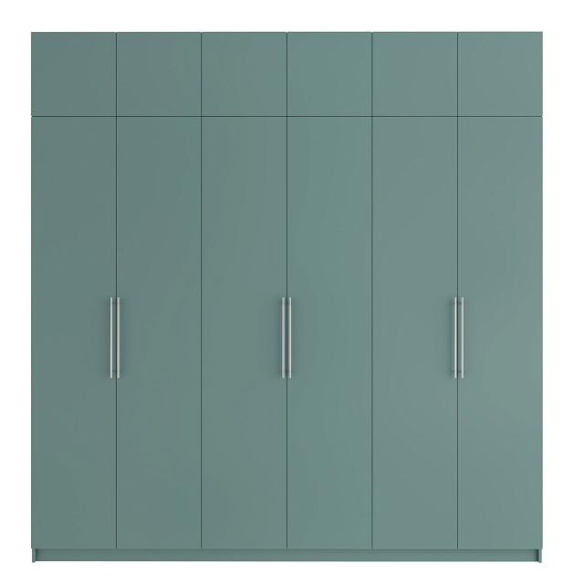 Шкаф распашной Калифорния - 6 с антресолью Сумеречный Голубой