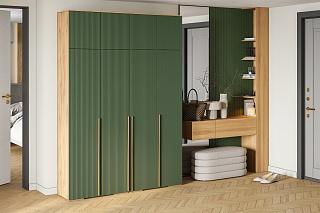 Шкаф распашной Лоренсе - 4 с антресолью Шарли Green