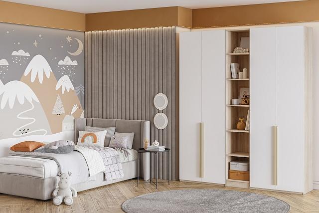 Шкаф распашной Хейсон - 17 Дуб Сонома / Белый