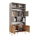 Стеллаж Скарлет - 4 Дуб Золотистый / Кашемир