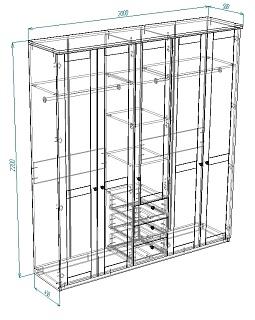 Шкаф распашной София РАХ - 13 МДФ Кашемир