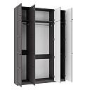 Шкаф распашной Скаген - 4 с антресолью Графит