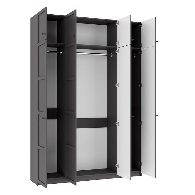 Шкаф распашной Скаген - 4 с антресолью Графит