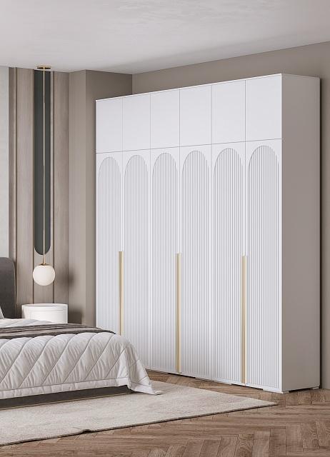 Шкаф распашной Рослин - 6 с антресолью Белый