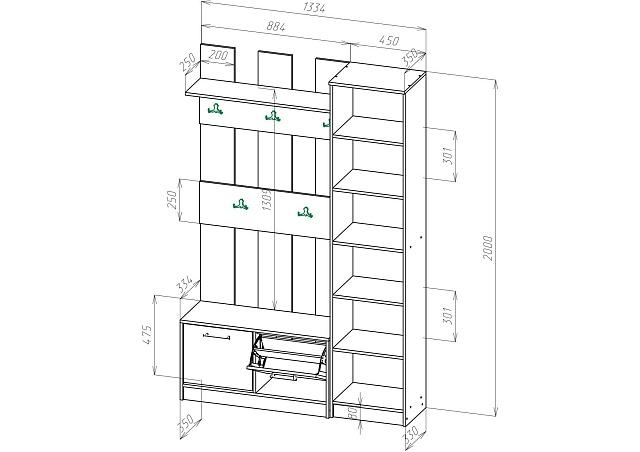 Прихожая Ольга - 4 Белый