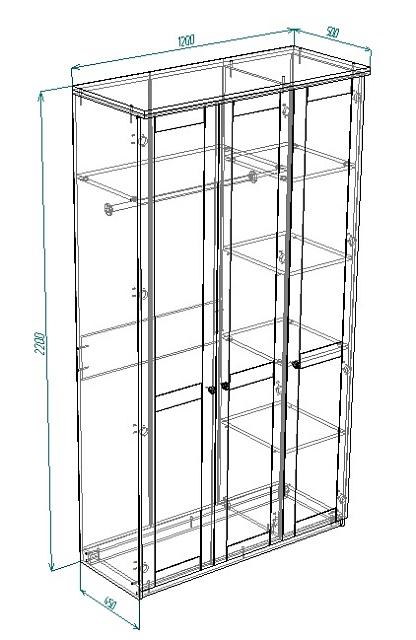 Шкаф распашной София РАХ - 1 МДФ Графит