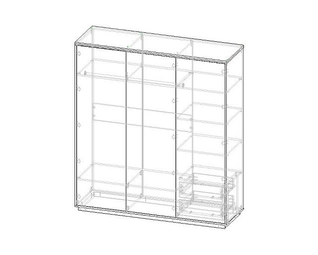 Шкаф распашной Бостон - 3 Черный