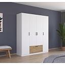 Шкаф распашной Бари - 1 Белый / Дуб Бунратти