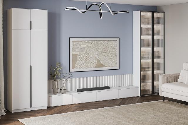 Шкаф распашной Марсель - 2 Белый с антресолью