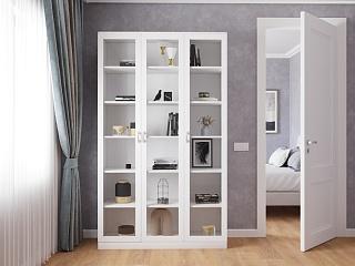 Книжный шкаф Библиограф - 3 №1 Белый