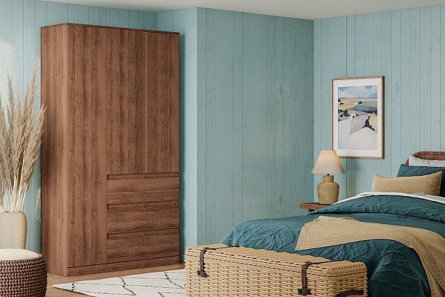 Шкаф распашной Мальм - 3 Орех Экко