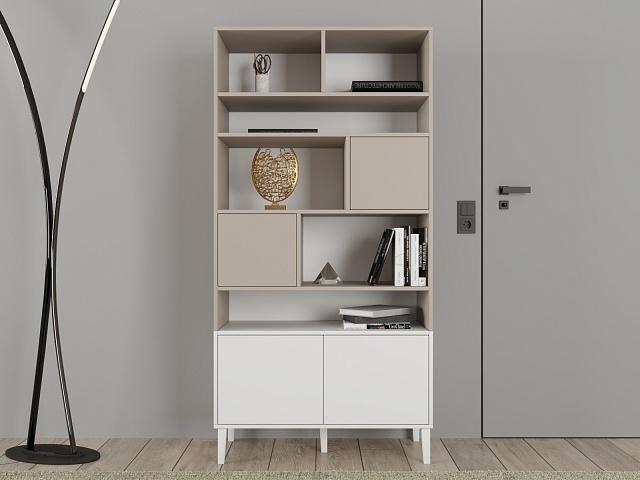 Стеллаж Скарлет - 4 Белый / Кашемир