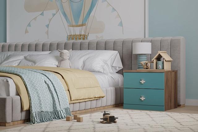 Тумба прикроватная Скарабей - 3 МДФ Аквамарин