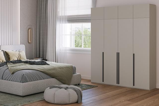 Шкаф распашной Микос - 4 МДФ с антресолью Кашемир